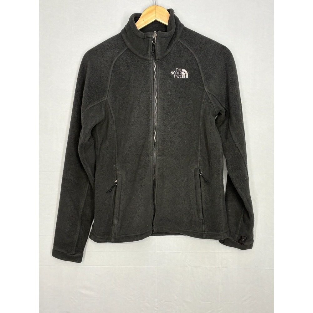 The North Face Full Zip Fleece Jacket Womens Black Zipper Pockets Outdoor Small